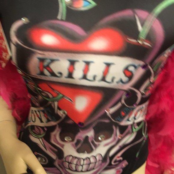 RARE y2k style Ed Hardy dress with gorgeous graphics and crystal details! - Picture 12 of 13